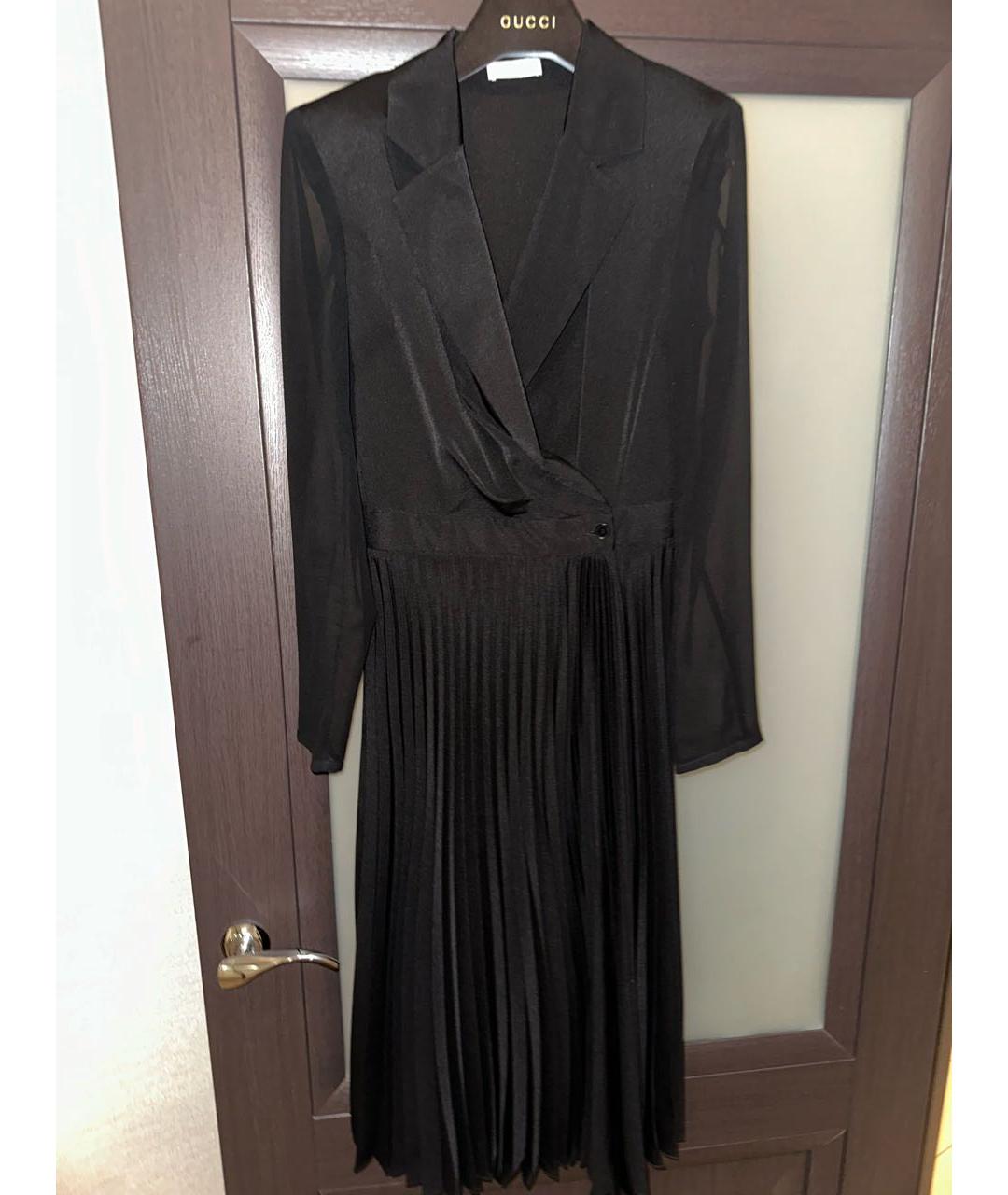 SANDRO Черное полиэстеровое коктейльное платье, фото 4