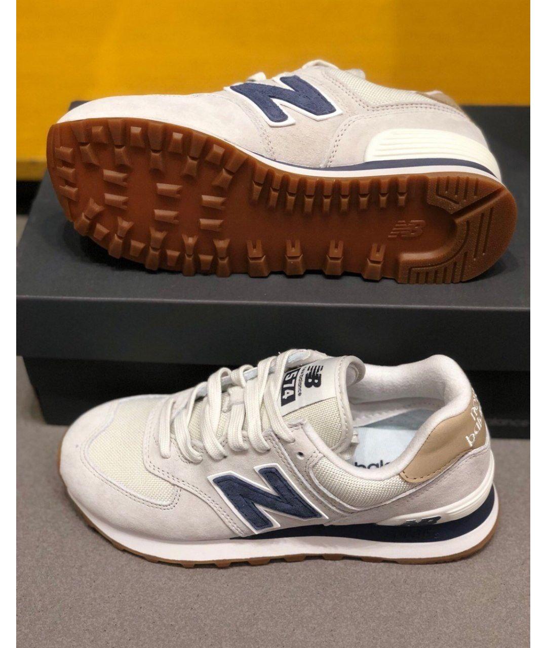 NEW BALANCE Бежевые замшевые низкие кроссовки / кеды, фото 5