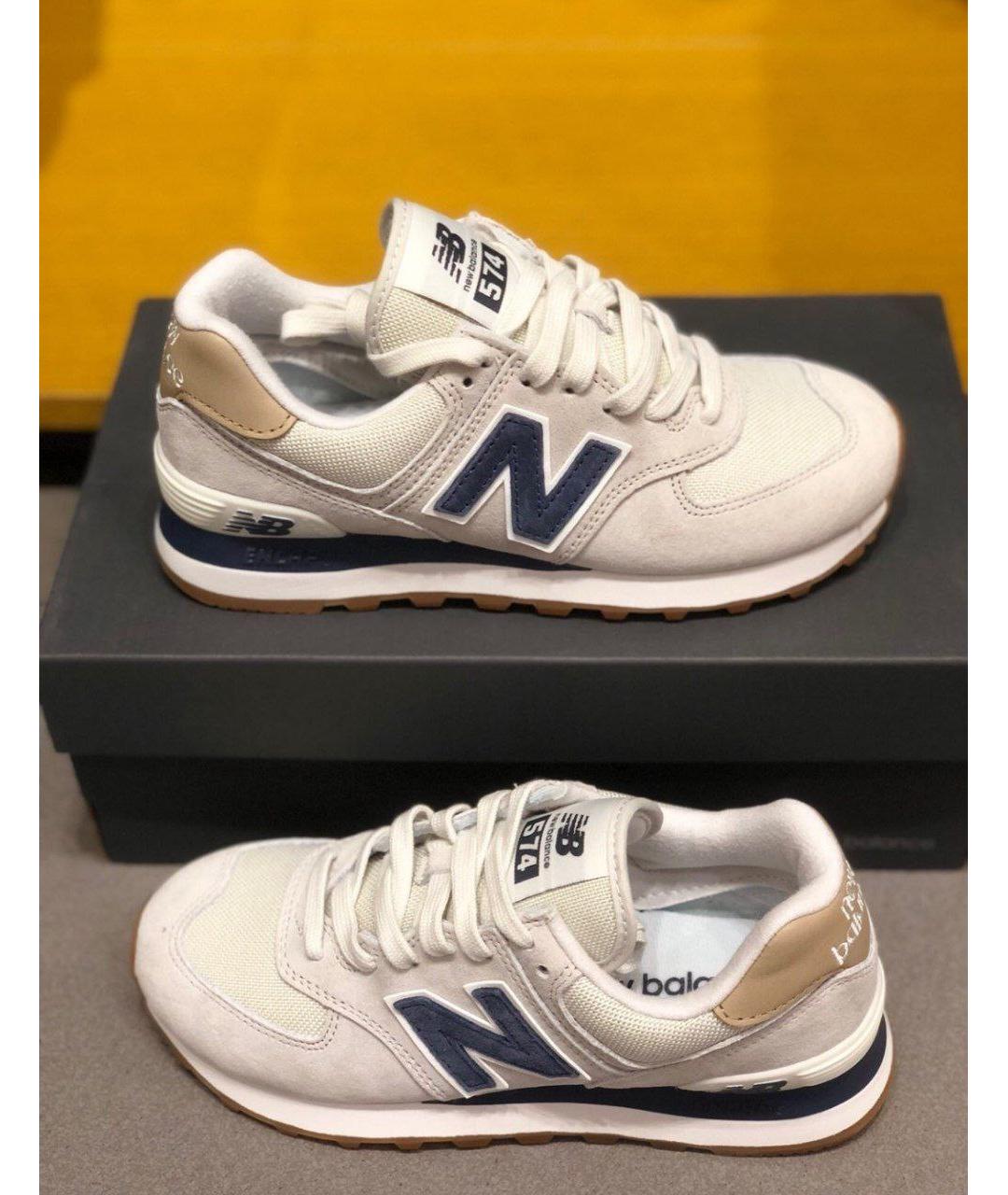 NEW BALANCE Бежевые замшевые низкие кроссовки / кеды, фото 3