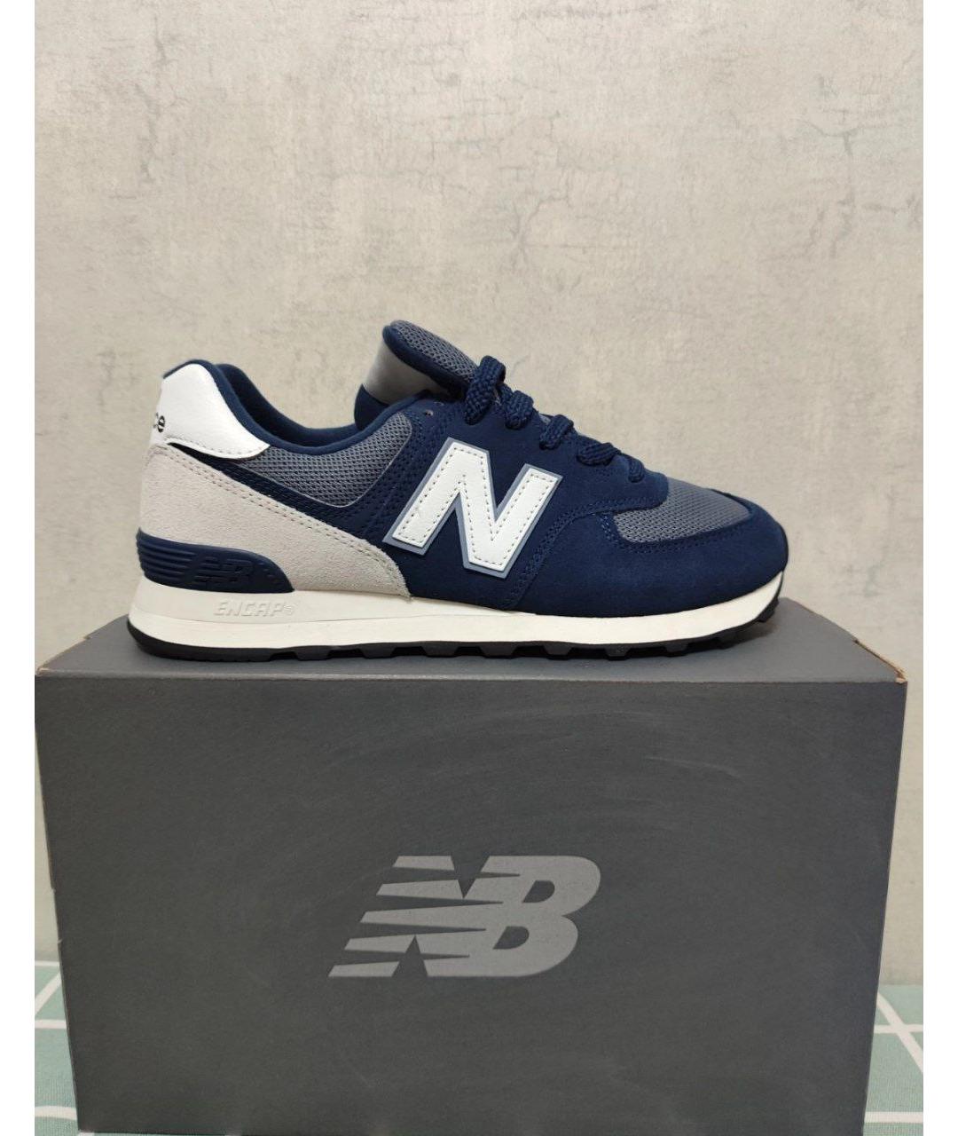 NEW BALANCE Синие замшевые низкие кроссовки / кеды, фото 3