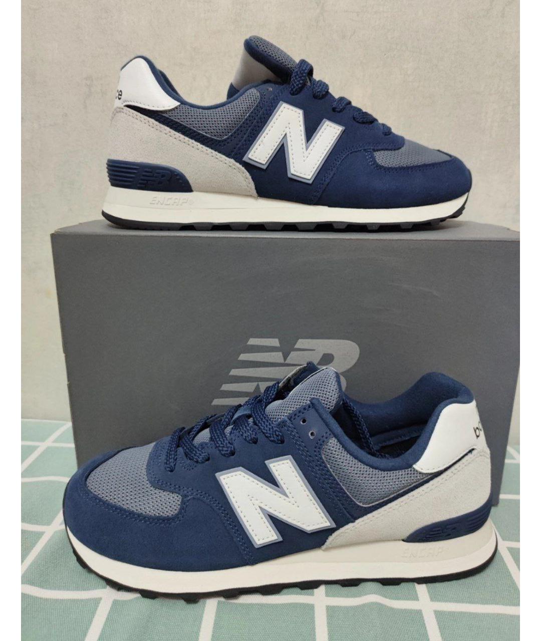 NEW BALANCE Синие замшевые низкие кроссовки / кеды, фото 2