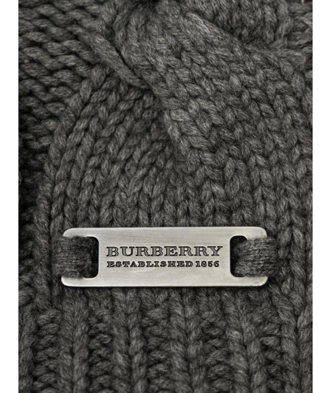 BURBERRY Серая шерстяная шапка, фото 3