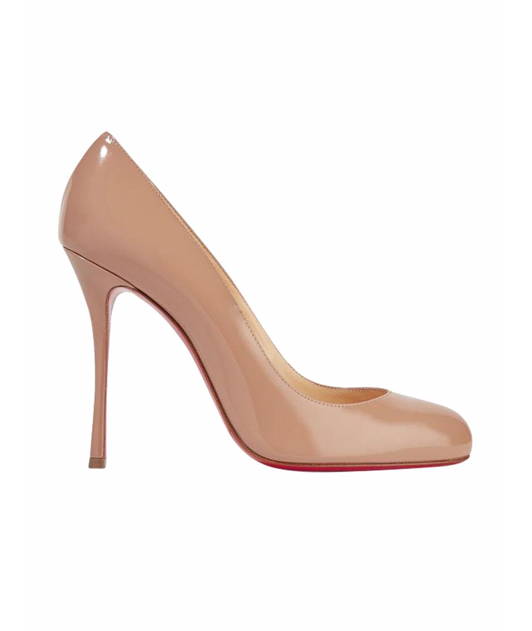 CHRISTIAN LOUBOUTIN Бежевые туфли из лакированной кожи, фото 1