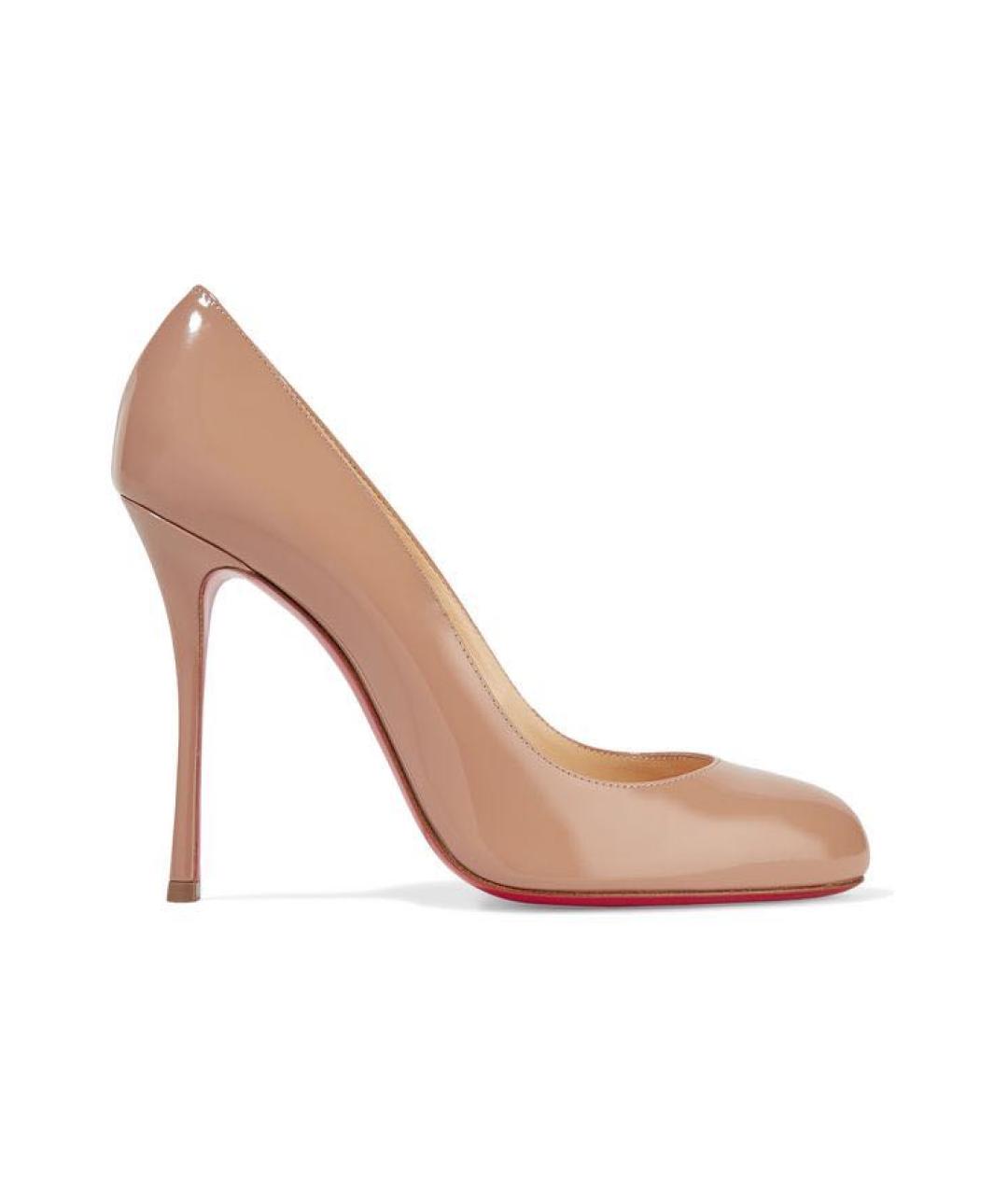 CHRISTIAN LOUBOUTIN Бежевые туфли из лакированной кожи, фото 9