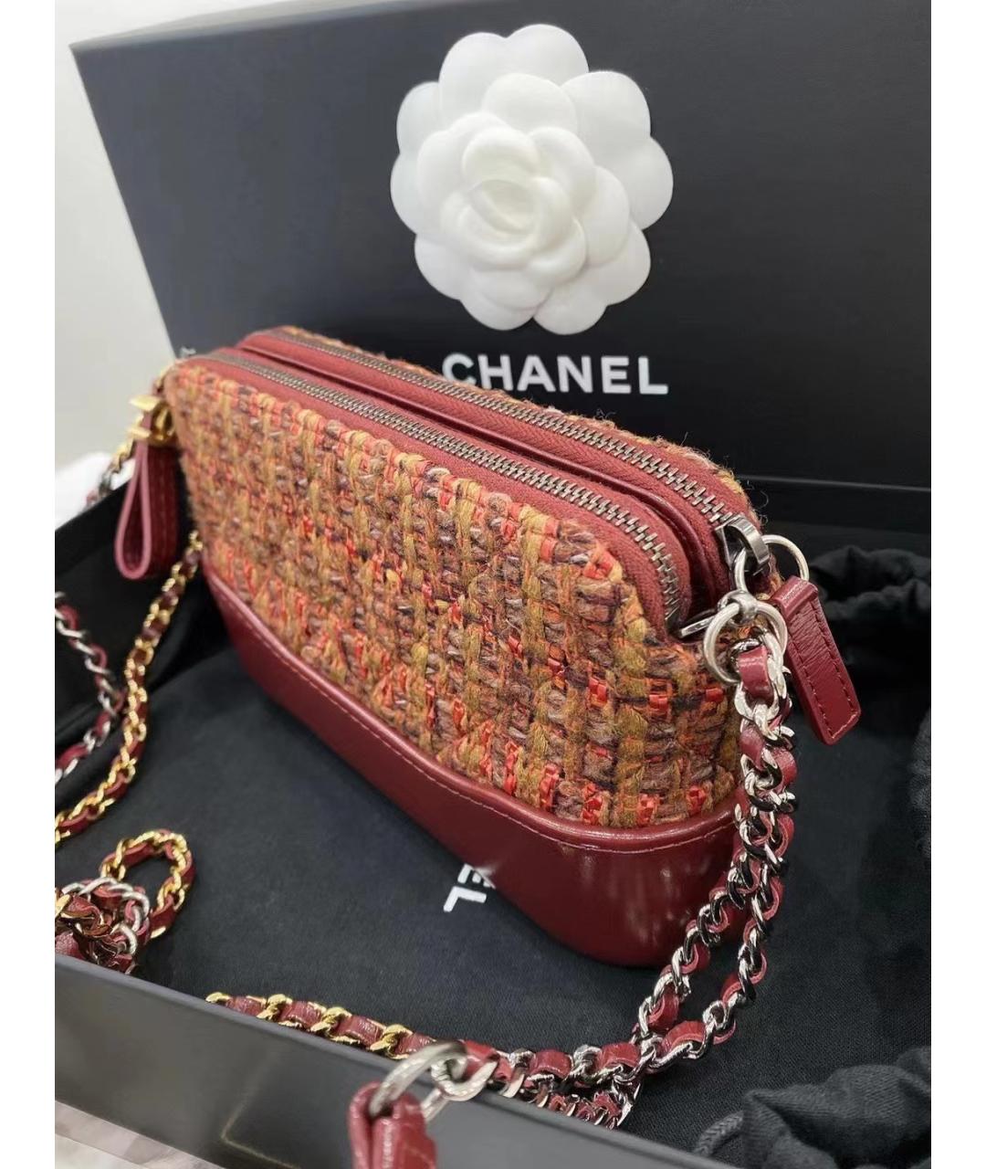 CHANEL Красная твидовая сумка через плечо, фото 6