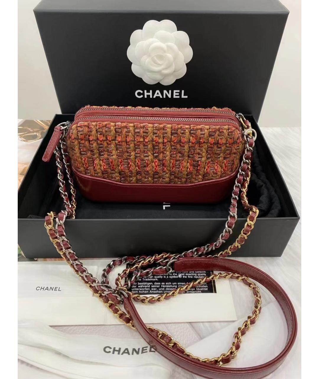 CHANEL Красная твидовая сумка через плечо, фото 2