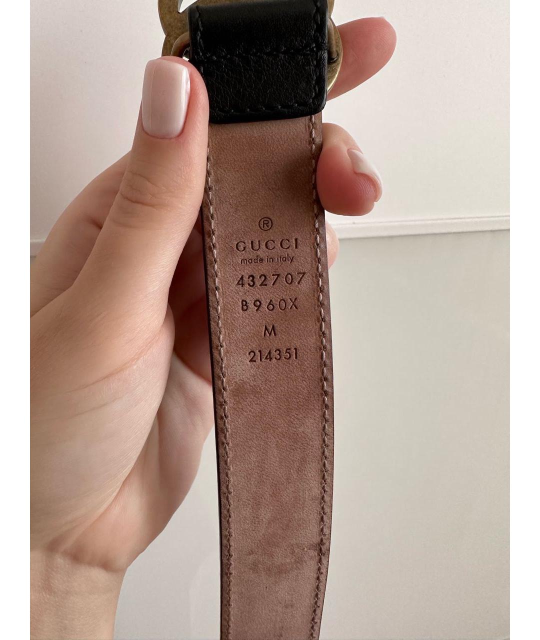 GUCCI Черный кожаный пояс/ремень, фото 3
