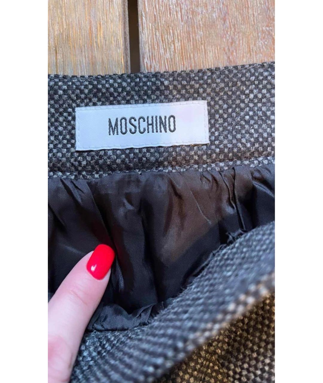 MOSCHINO Антрацитовая шерстяная юбка миди, фото 3