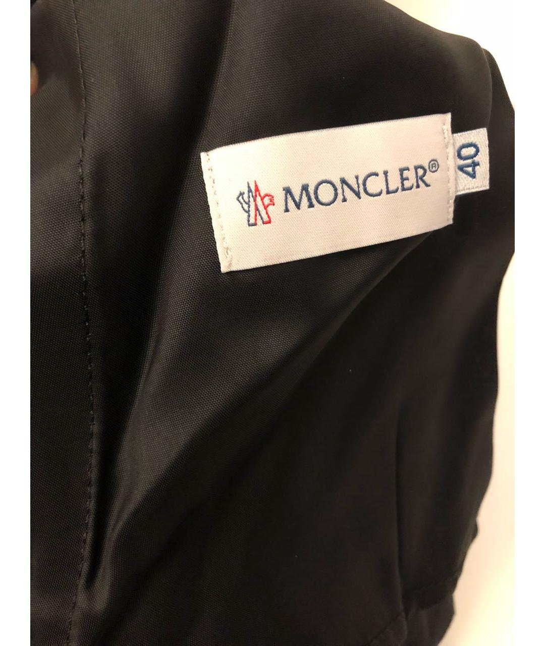 MONCLER Черные шерстяные брюки узкие, фото 3