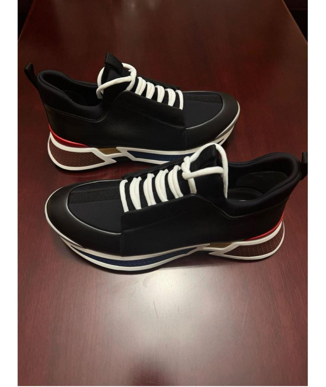 HERMES Черные кожаные низкие кроссовки / кеды, фото 6