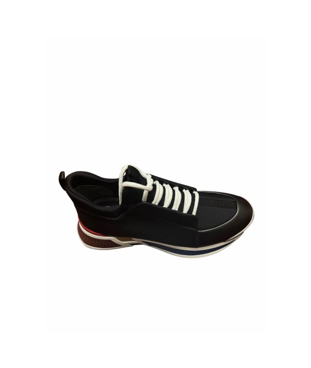 HERMES Черные кожаные низкие кроссовки / кеды, фото 1