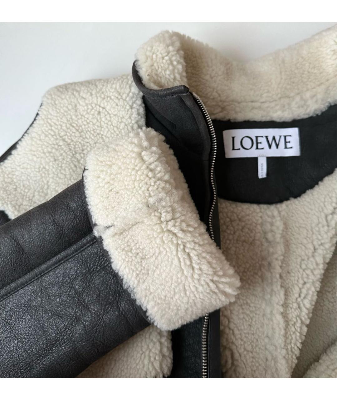 LOEWE Черная кожаная дубленка, фото 5