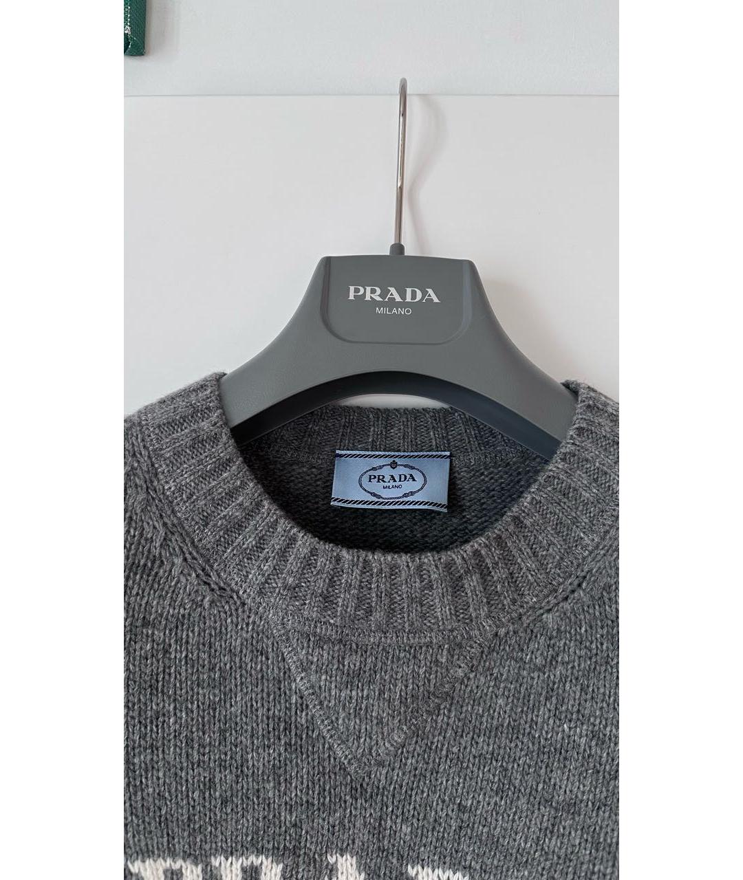 PRADA Серый шерстяной джемпер / свитер, фото 3