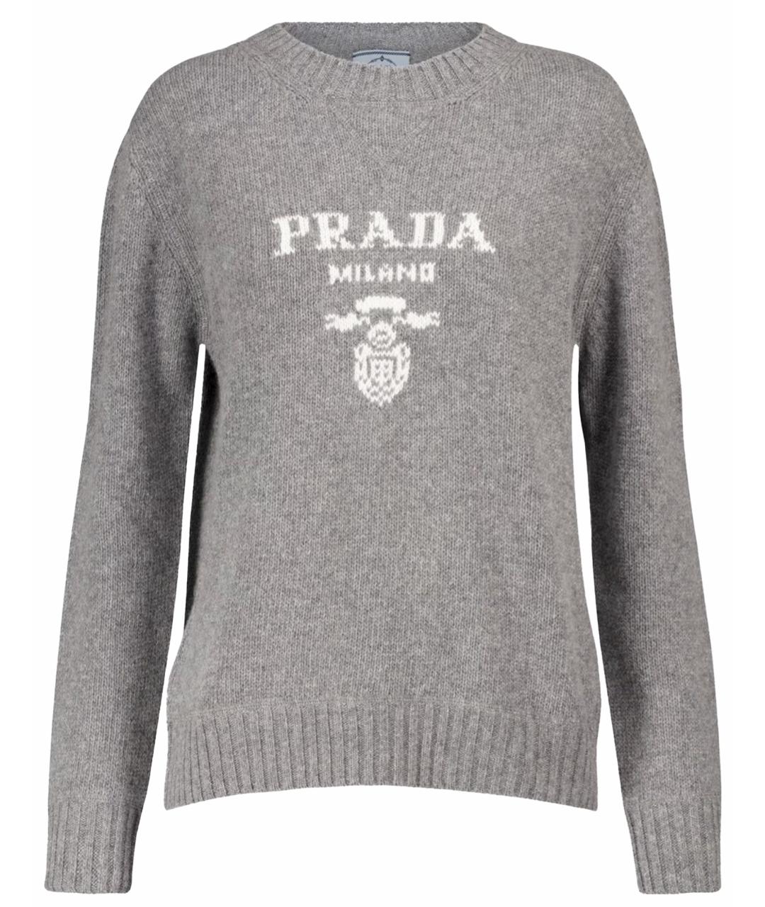 PRADA Серый шерстяной джемпер / свитер, фото 1