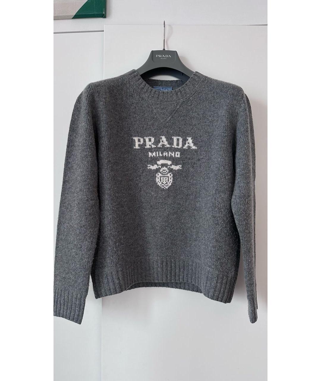 PRADA Серый шерстяной джемпер / свитер, фото 6
