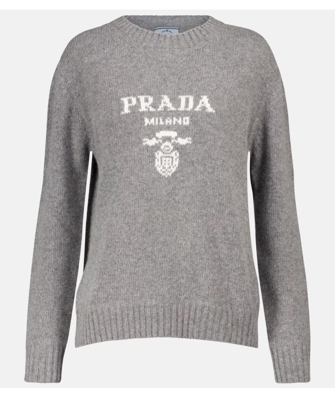 PRADA Серый шерстяной джемпер / свитер, фото 9