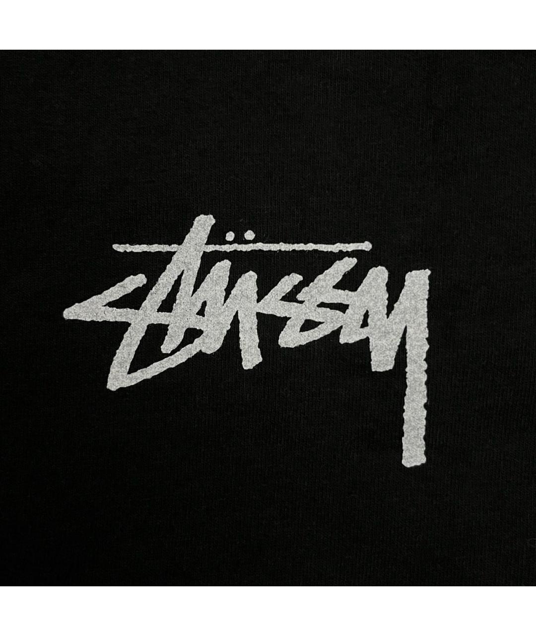 STUSSY Черная хлопковая футболка, фото 3