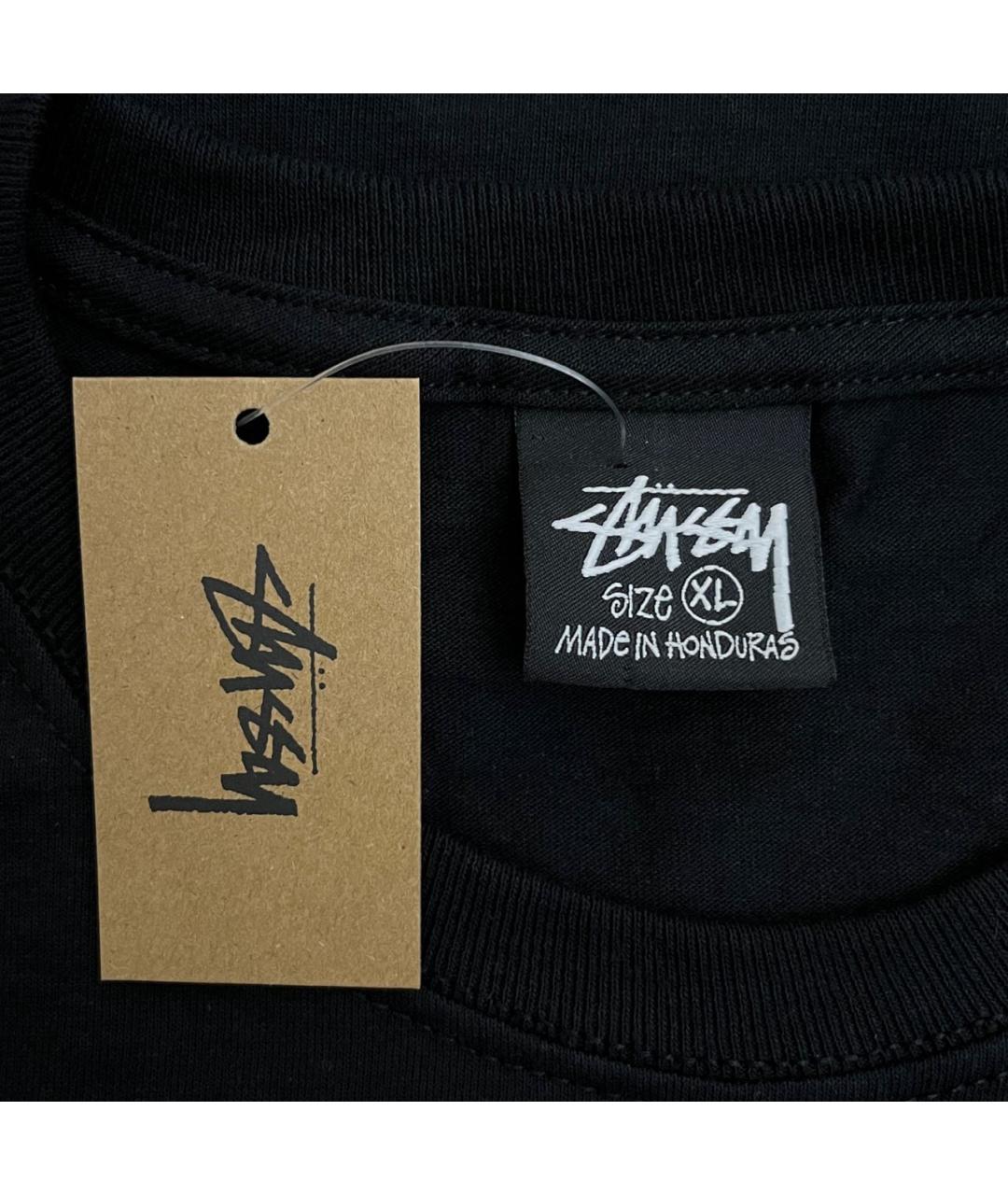 STUSSY Черная хлопковая футболка, фото 5