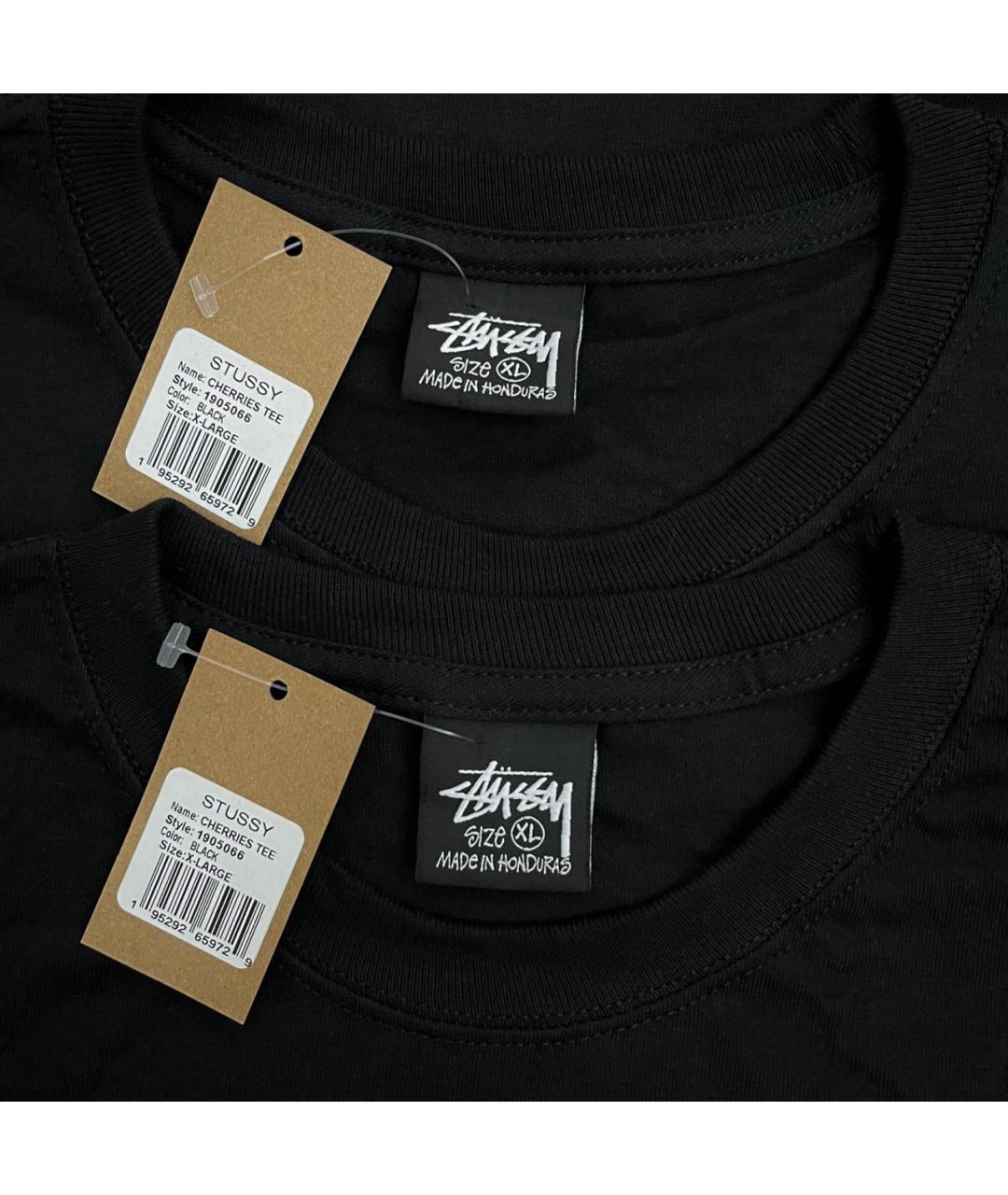 STUSSY Черная хлопковая футболка, фото 7