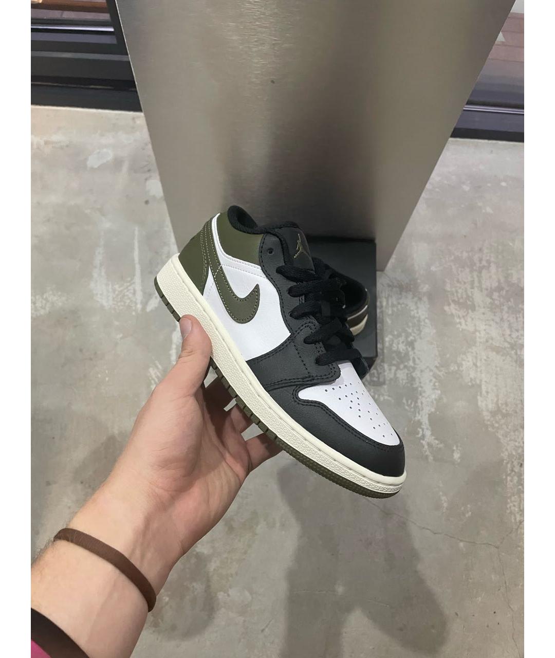 JORDAN Хаки кожаные кроссовки, фото 6