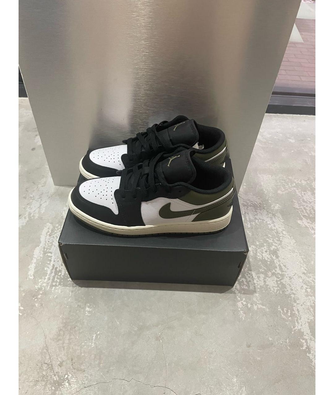 JORDAN Хаки кожаные кроссовки, фото 5