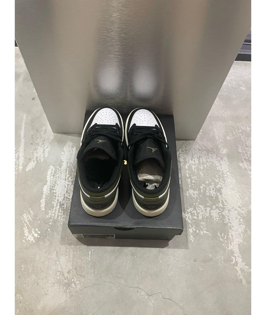 JORDAN Хаки кожаные кроссовки, фото 3