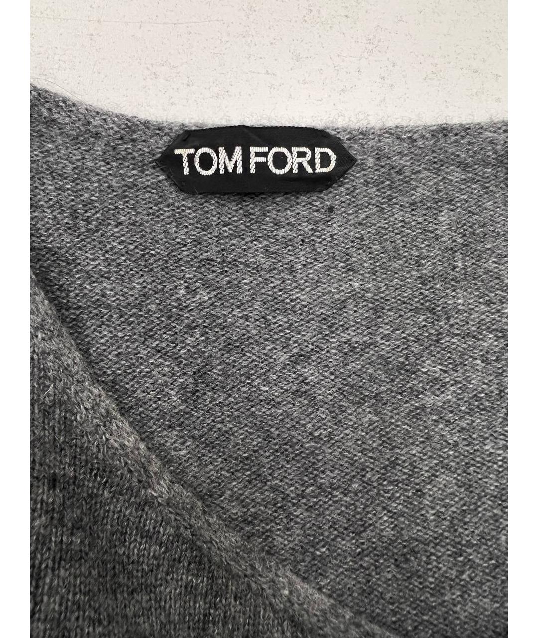 TOM FORD Серое кашемировое повседневное платье, фото 4