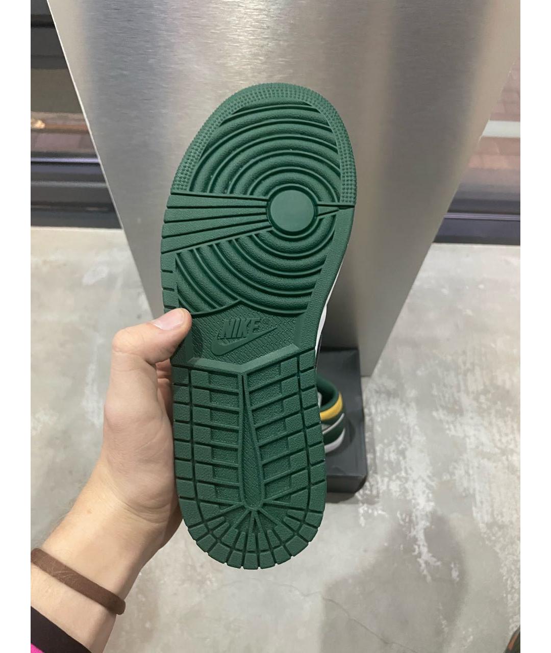 JORDAN Зеленые кожаные кроссовки, фото 7