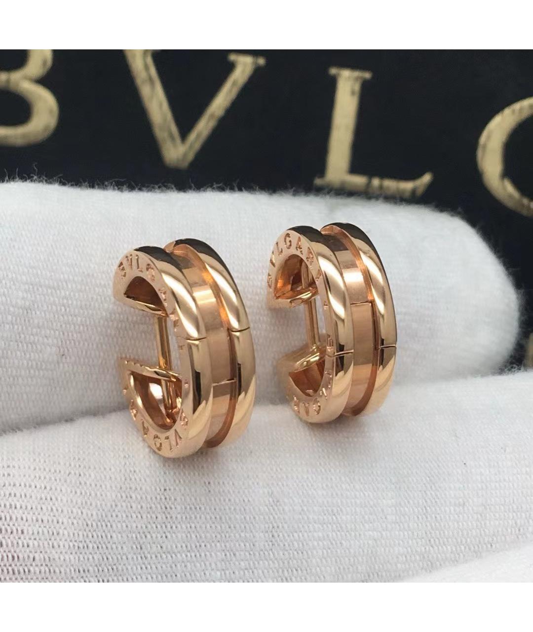 BVLGARI Золотые серьги из розового золота, фото 7