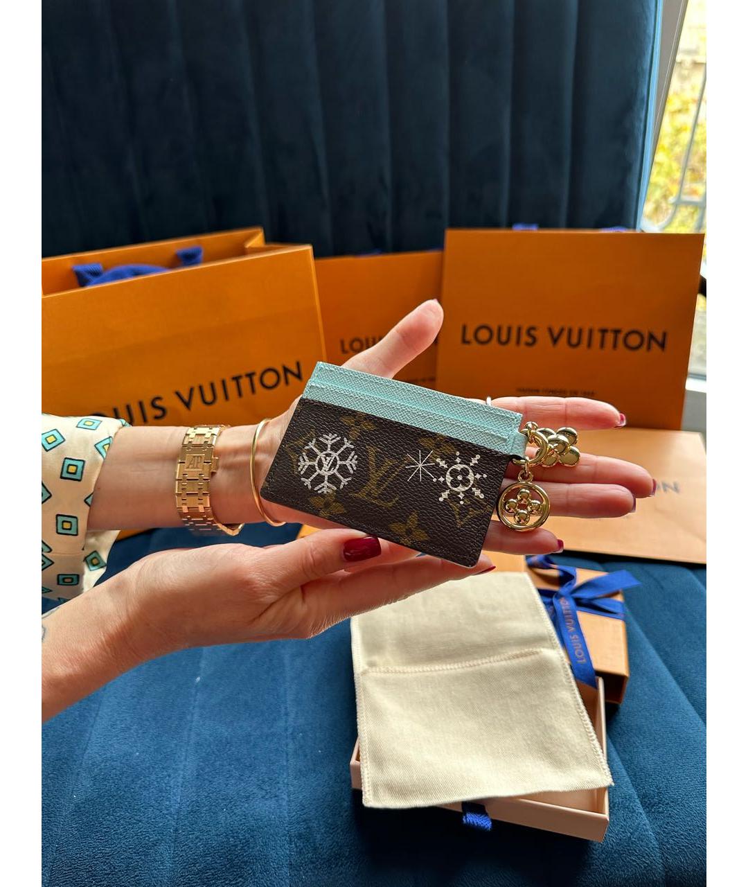 LOUIS VUITTON Коричневый кардхолдер, фото 3