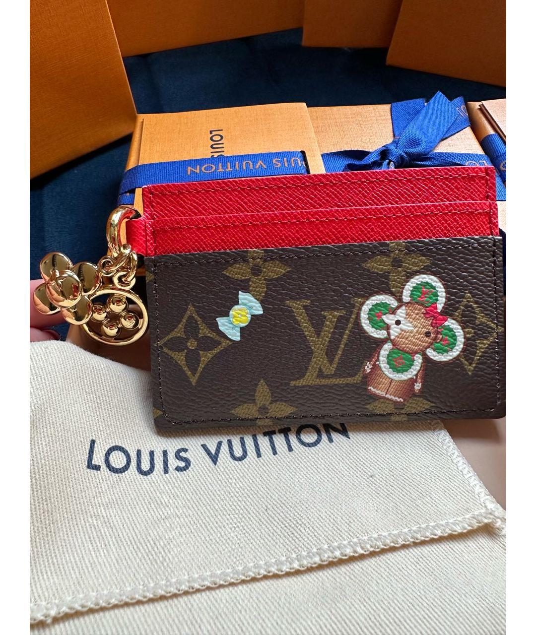 LOUIS VUITTON Коричневый кардхолдер, фото 3