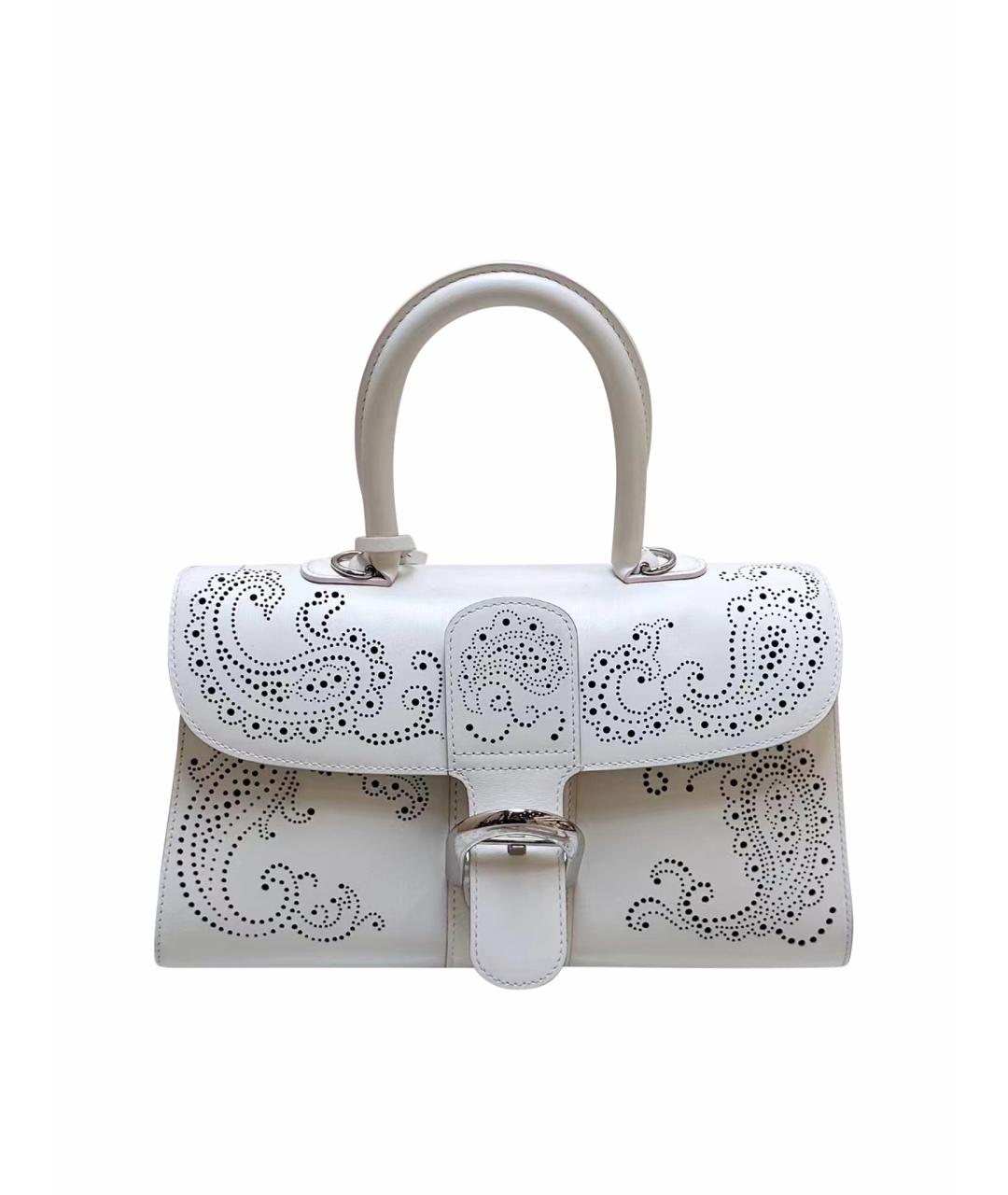 DELVAUX Белая кожаная сумка с короткими ручками, фото 1