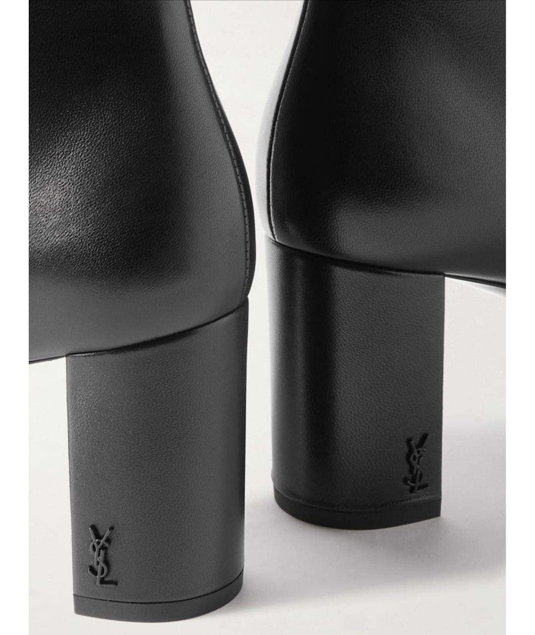 SAINT LAURENT Черные кожаные ботильоны, фото 3
