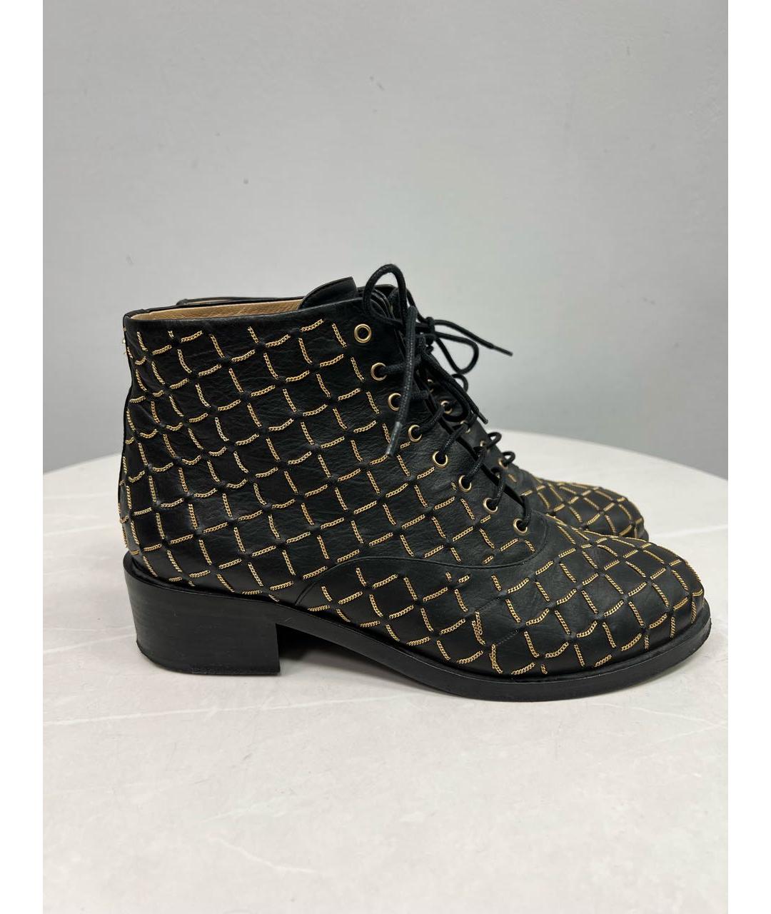 CHANEL Черные кожаные ботинки, фото 9