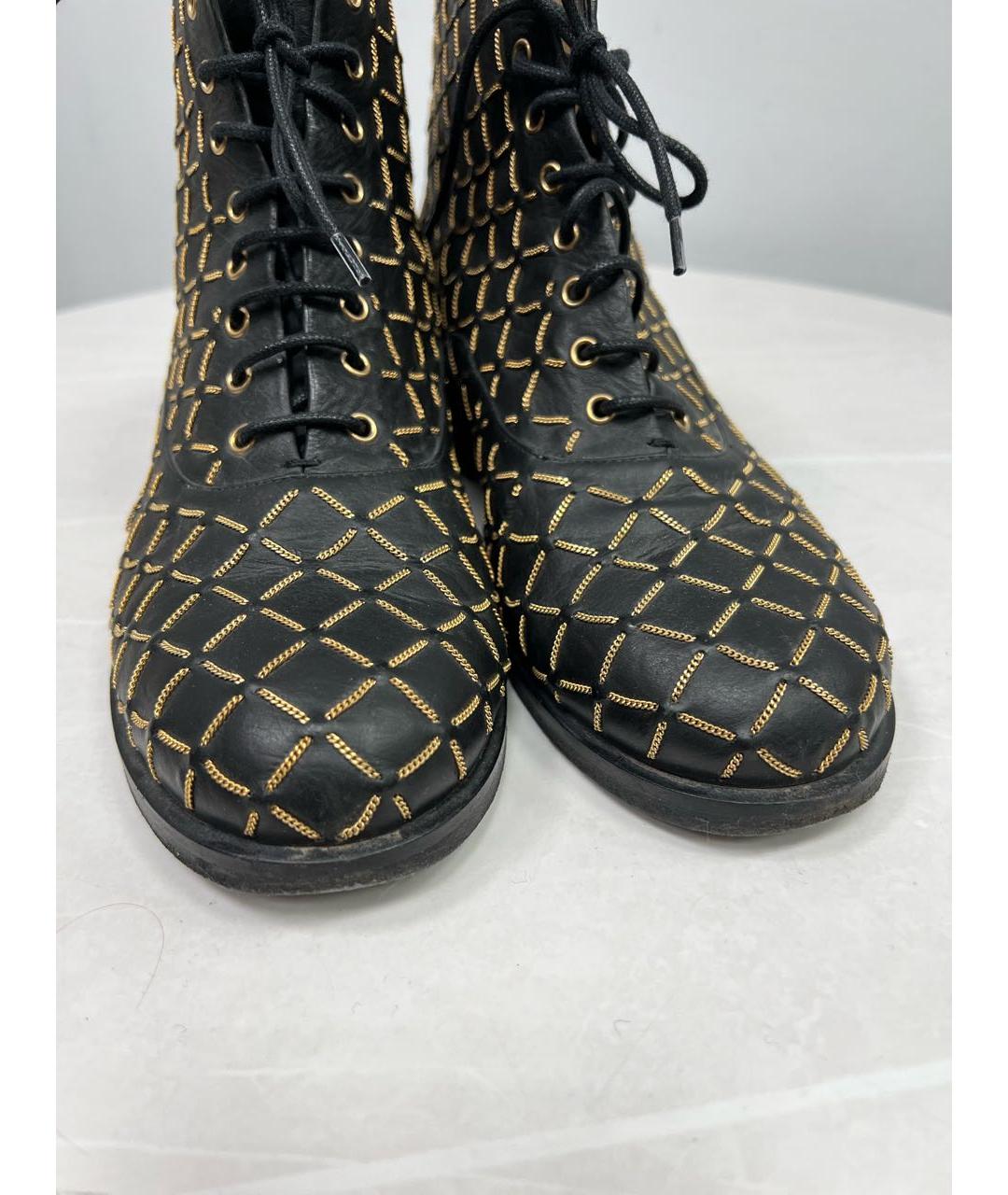 CHANEL Черные кожаные ботинки, фото 4