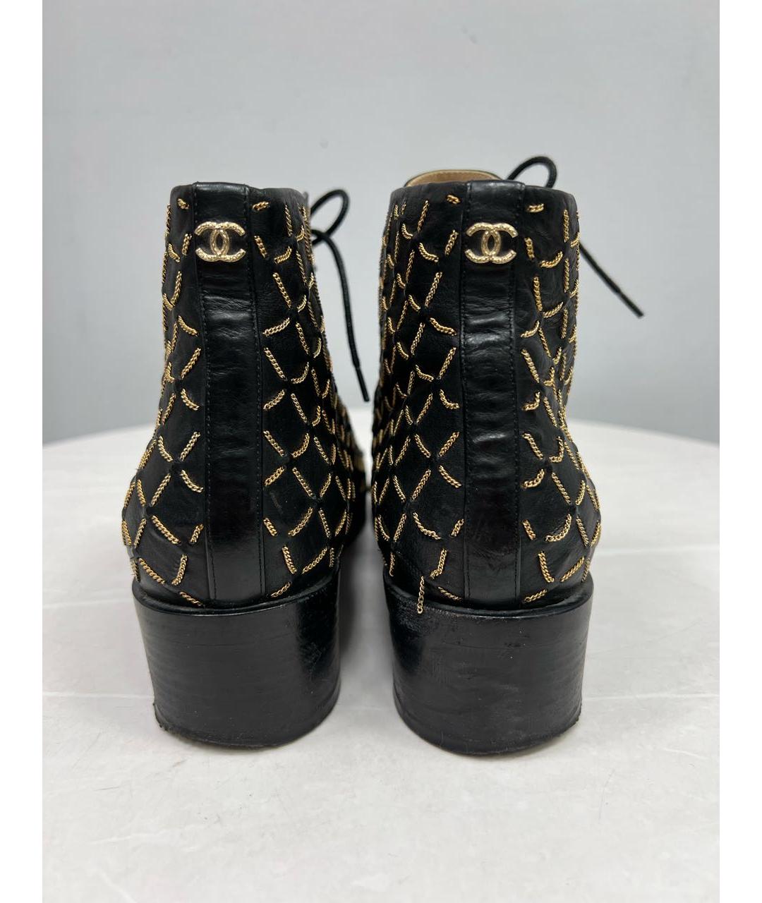 CHANEL Черные кожаные ботинки, фото 2