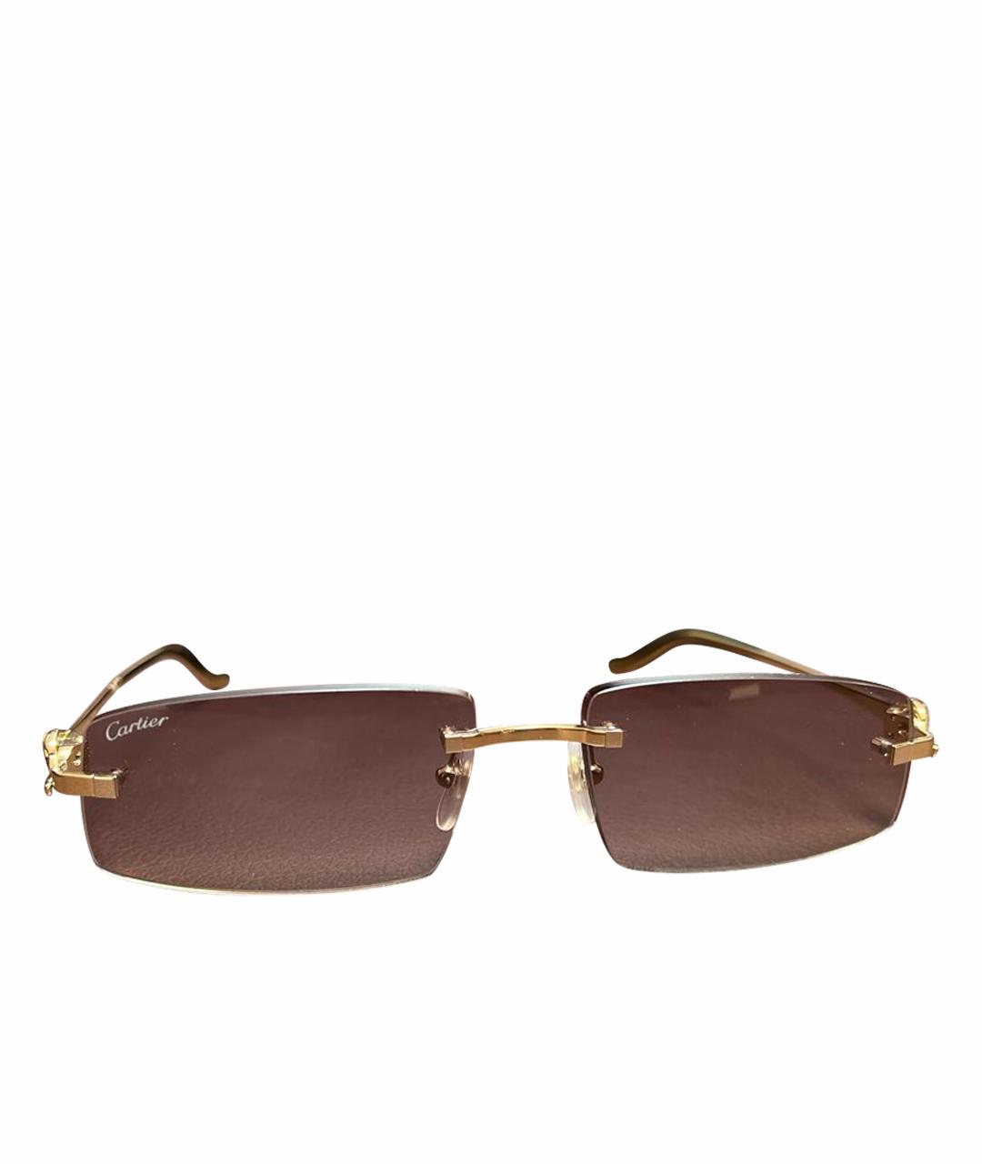 CARTIER Золотые металлические солнцезащитные очки, фото 1
