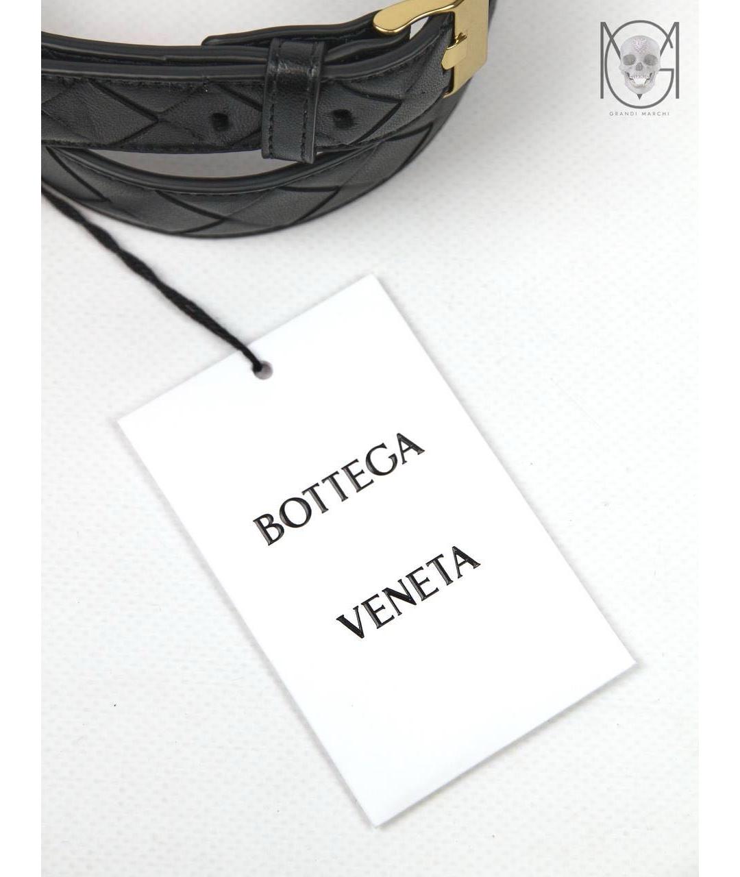 BOTTEGA VENETA Черный кожаный ремень, фото 5