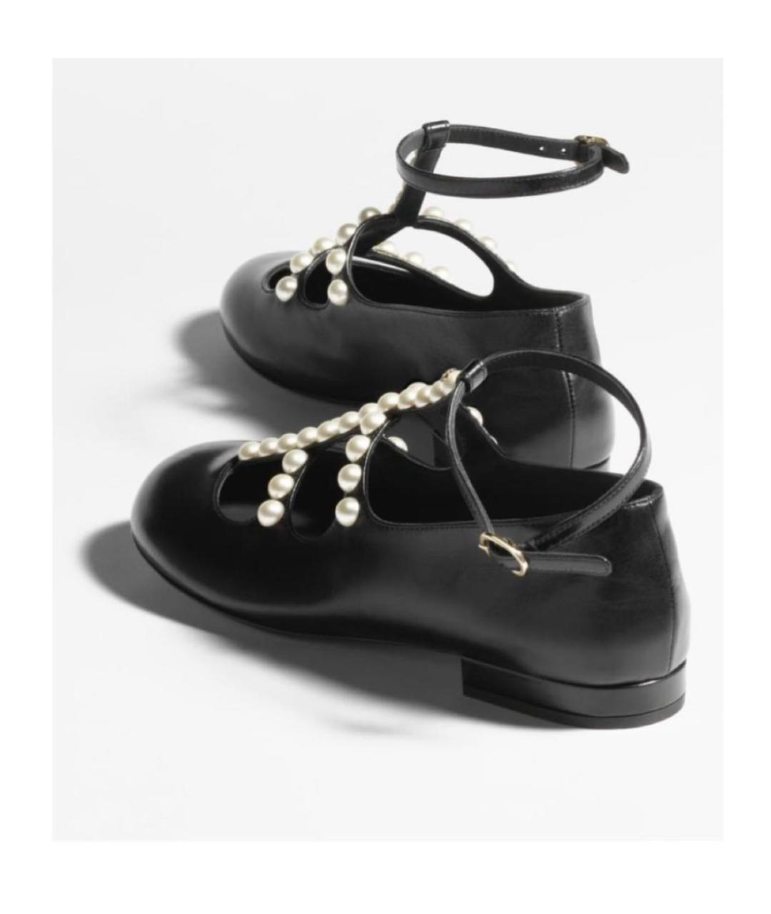 CHANEL Черные кожаные балетки, фото 4