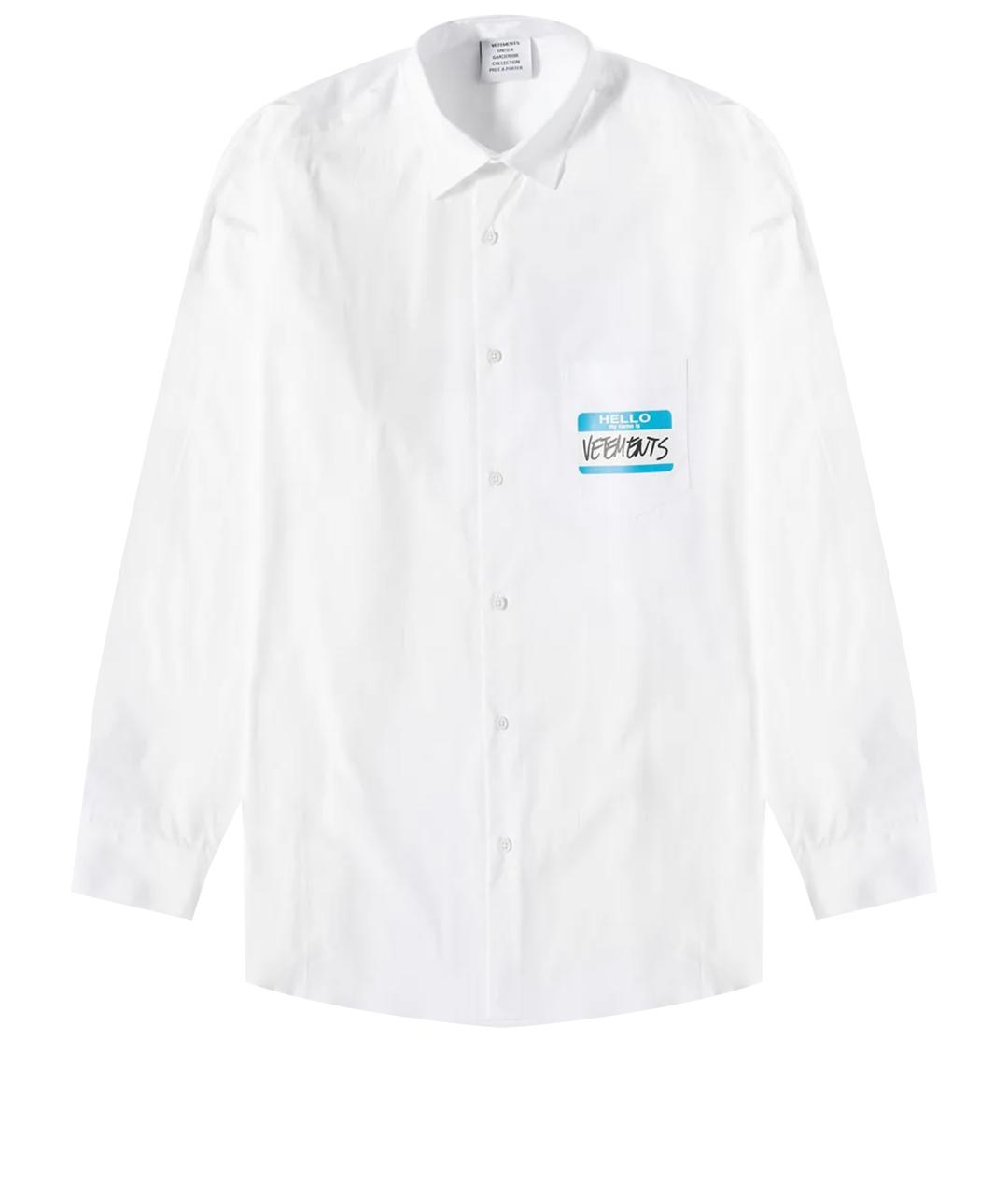 VETEMENTS Белая хлопковая кэжуал рубашка, фото 1