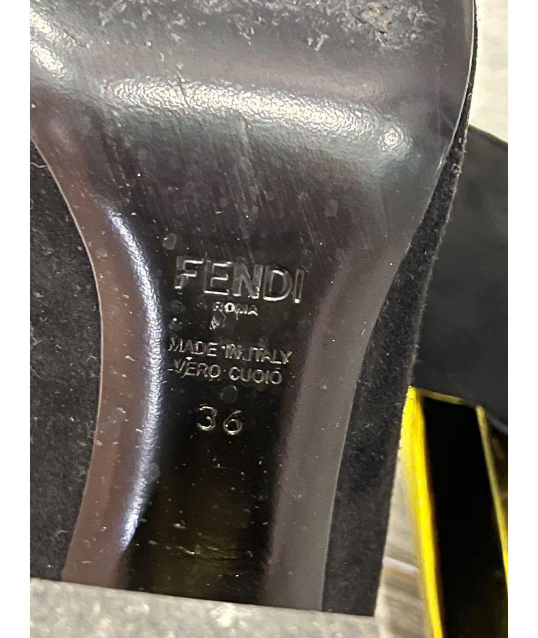 FENDI Черные замшевые ботильоны, фото 2