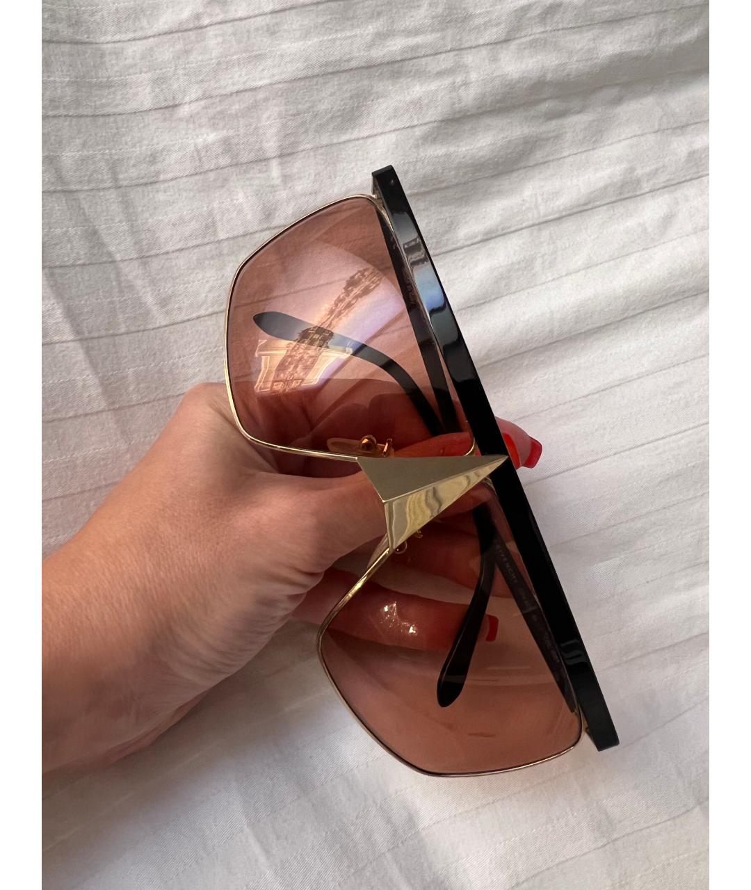 GIVENCHY Бежевые металлические солнцезащитные очки, фото 5