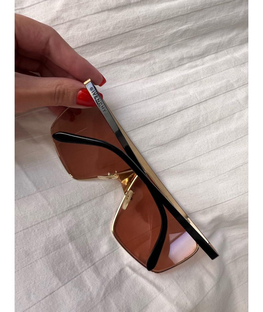 GIVENCHY Бежевые металлические солнцезащитные очки, фото 2