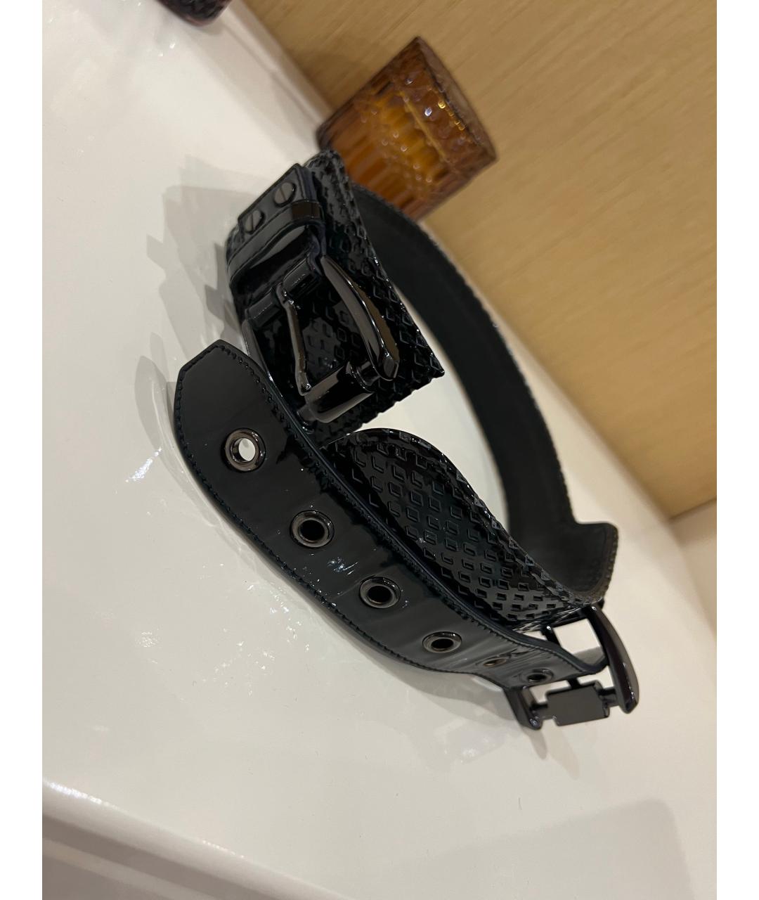 BURBERRY Черный ремень из лакированной кожи, фото 5