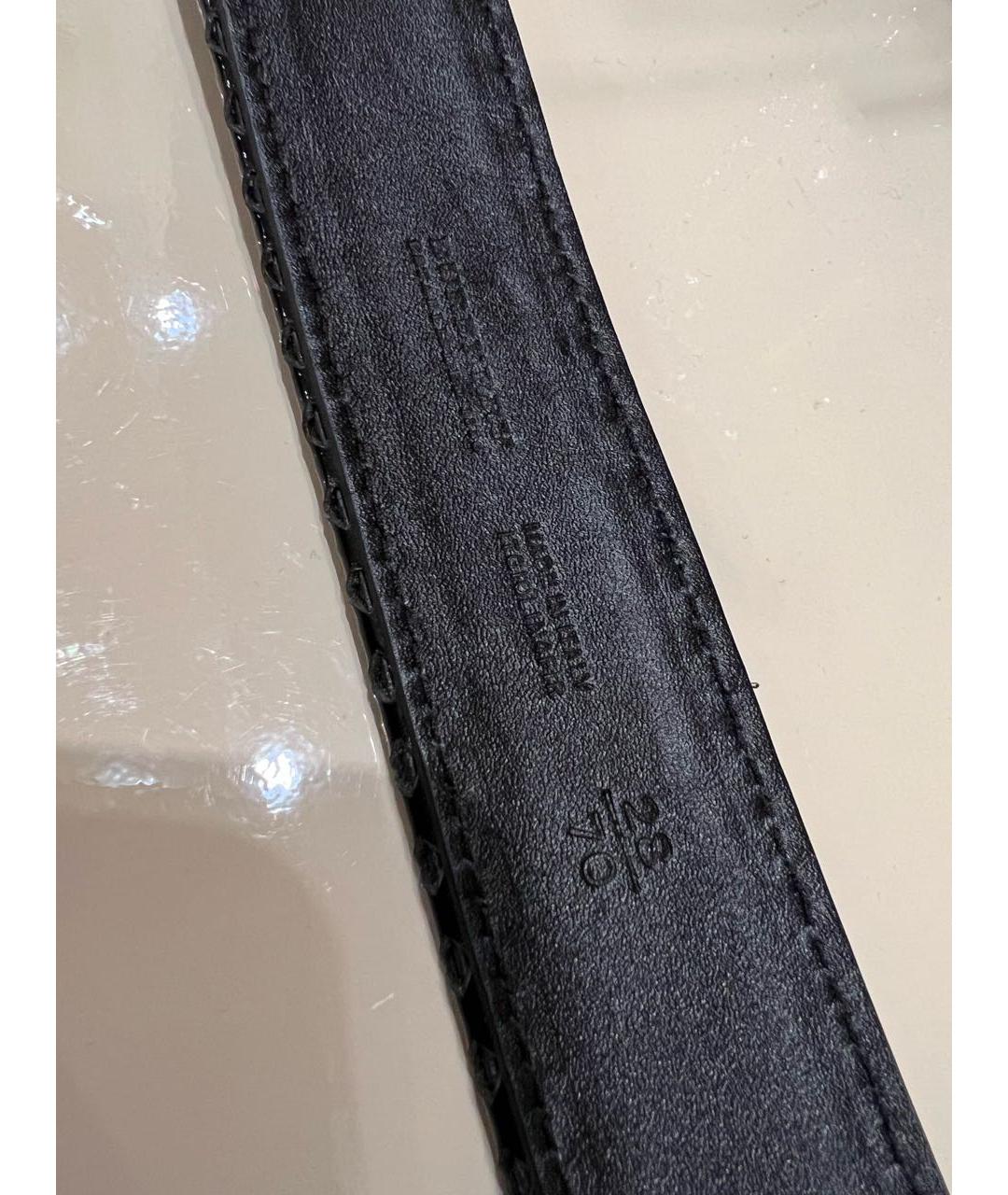 BURBERRY Черный ремень из лакированной кожи, фото 3