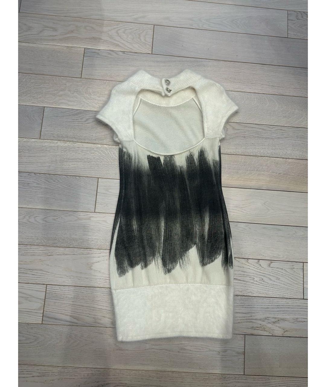 CHANEL Белое кашемировое повседневное платье, фото 4