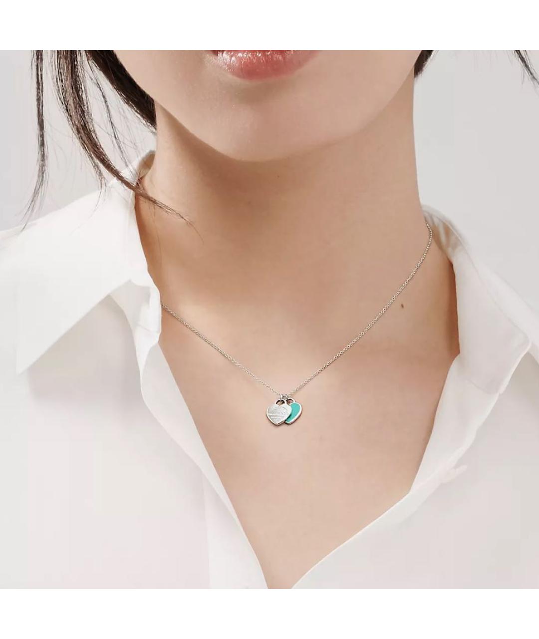 TIFFANY&CO Бирюзовая серебряная подвеска, фото 2