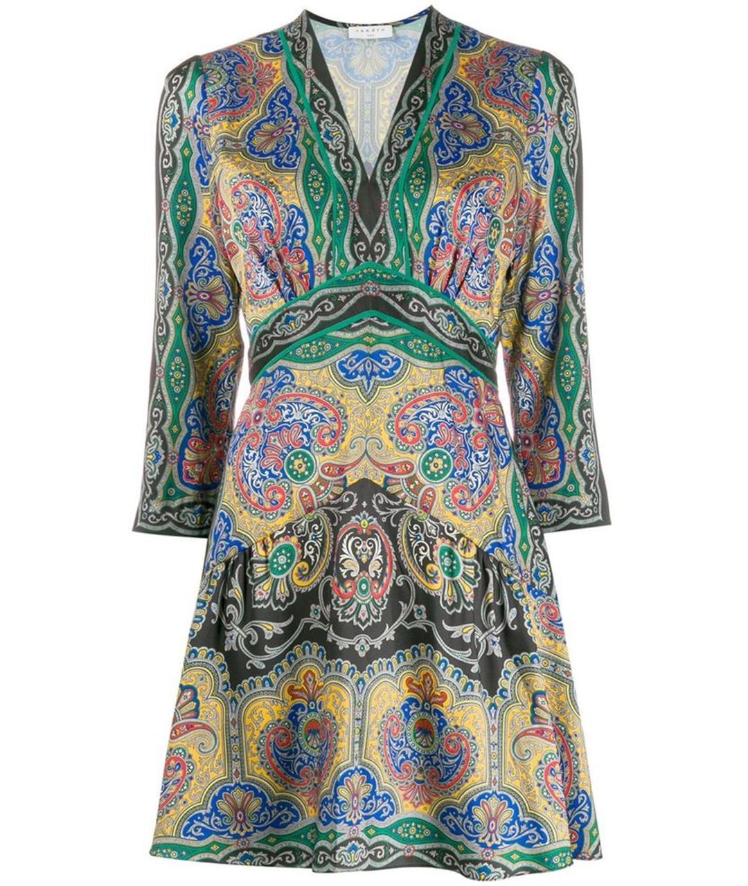 SANDRO Мульти полиэстеровое коктейльное платье, фото 1