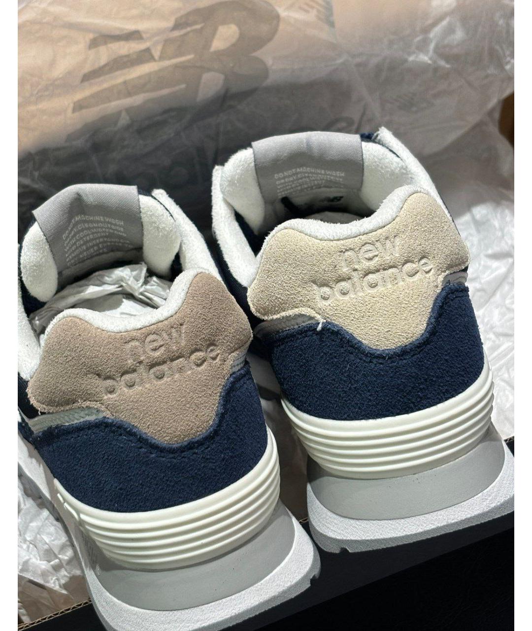 NEW BALANCE Синие замшевые низкие кроссовки / кеды, фото 4