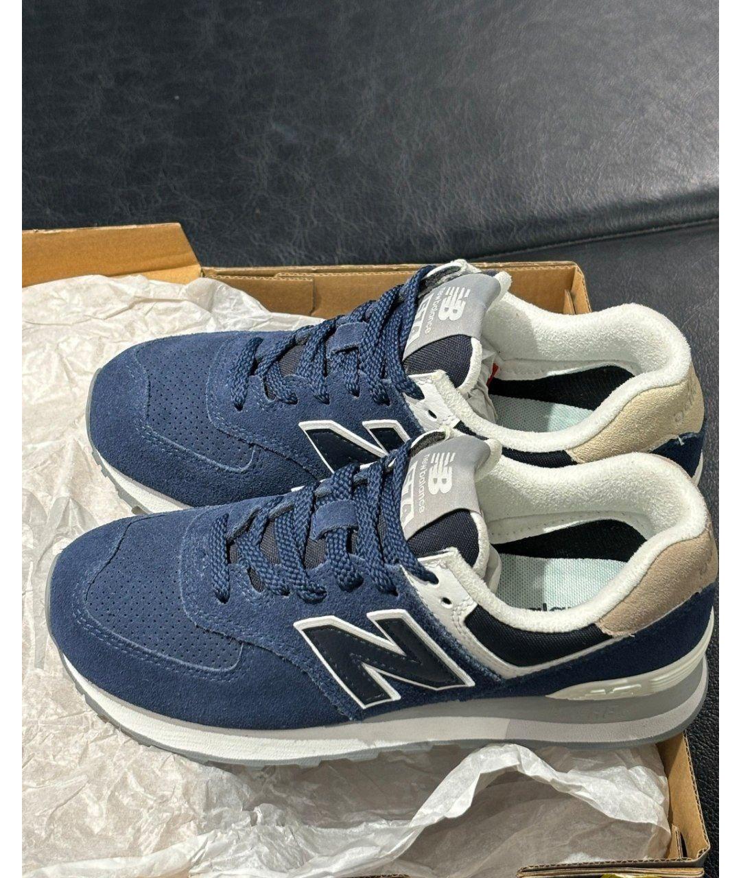 NEW BALANCE Синие замшевые низкие кроссовки / кеды, фото 2